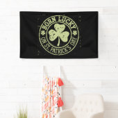 Geboren met geluk op St Patrick's Day Ierse verjaa Spandoek (Insitu)