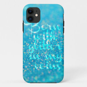 Geboren met Glitters in mijn Aderen (Blauw) iPhone Case-Mate iPhone Case