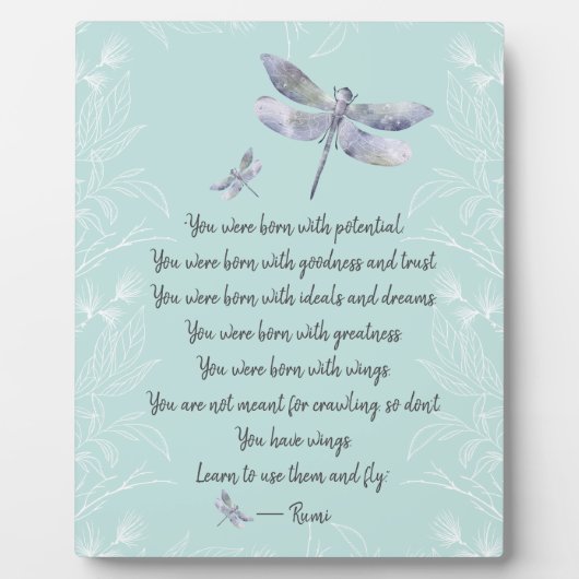 Geboren met Rumi Quote tabletop Fotoplaat (Voorkant)