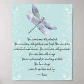 Geboren met Rumi Quote van Wings Poster (Voorkant)