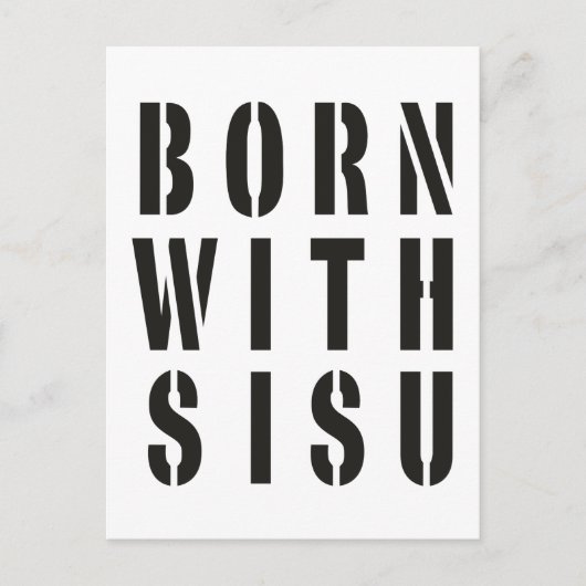 Geboren met Sisu Briefkaart (Voorkant)