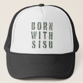 Geboren met Sisu Camo 1 Trucker Pet