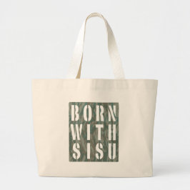 Geboren met Sisu Camo 3 Grote Tote Bag