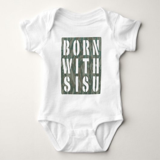 Geboren met Sisu Camo 3 Romper (Voorkant)