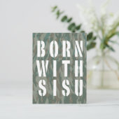 Geboren met Sisu Donker Briefkaart (Staand voorkant)