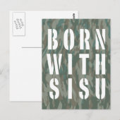 Geboren met Sisu Donker Briefkaart (Voorkant / Achterkant)