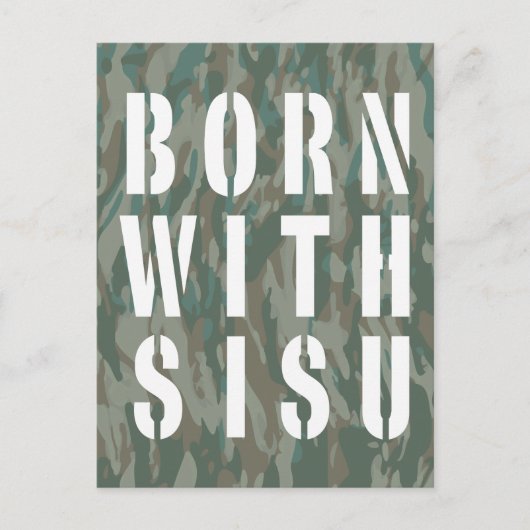 Geboren met Sisu Donker Briefkaart (Voorkant)
