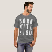 Geboren met Sisu Donker T-shirt (Voorkant volledig)