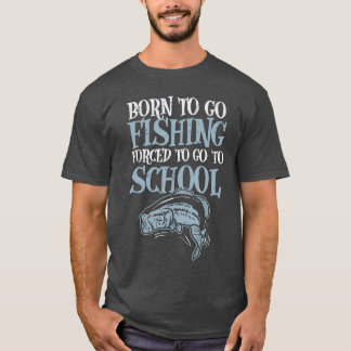 Geboren met vissen Forcedo School Grappige Baars V T-shirt