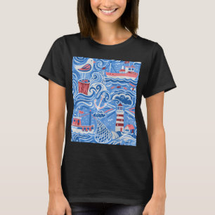 Geboren met vissen Gedwongen naar school Grappige  T-shirt