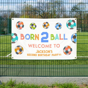 Geboren naar Ball Soccer Verjaardagsfeestje Welkom Spandoek