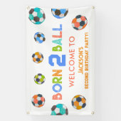 Geboren naar Ball Soccer Verjaardagsfeestje Welkom Spandoek (Verticaal)