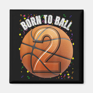 Geboren naar basketbal 2e verjaardag twee meisjes magneet