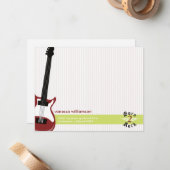 Geboren naar Rock. Aangepaste platte notitiekaarte Notitiekaartje (Voorkant / Achterkant in situ)