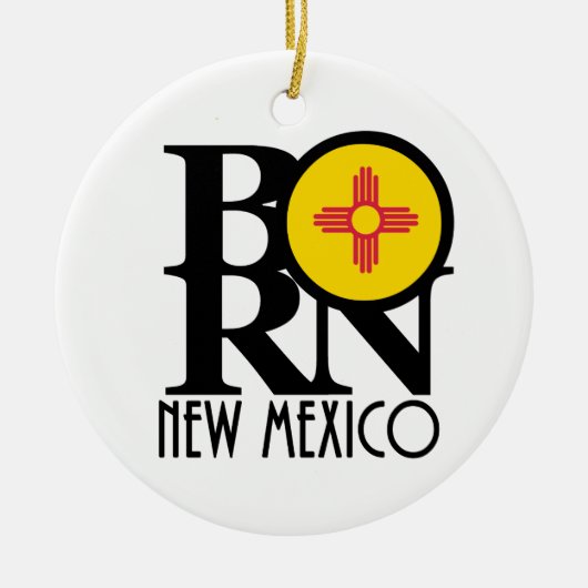 GEBOREN New Mexico Keramisch Ornament (Voorkant)