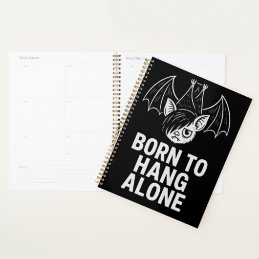 Geboren om alleen te hangen - Emo Bat | antisocial Planner (Display)