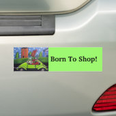 Geboren om autocadeaus te kopen bumpersticker (Op auto)