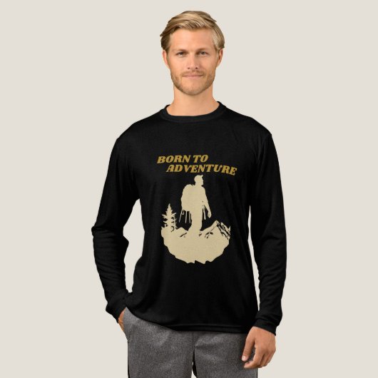 Geboren om avontuur te ontdekken Tri-Blend shirt (Voorkant)
