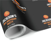 Geboren om bal basketbal thema kinderen verjaardag cadeaupapier (Rol Hoek)