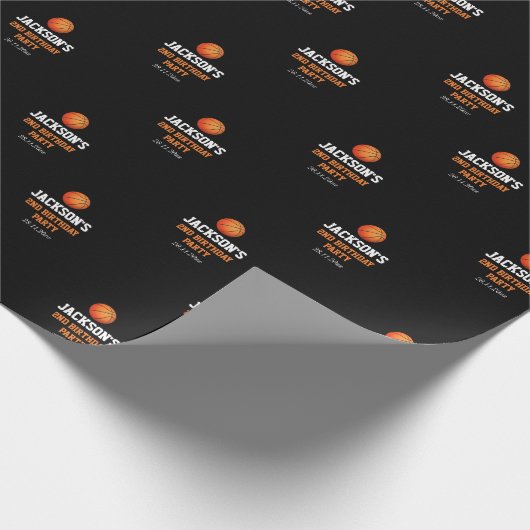 Geboren om bal basketbal thema kinderen verjaardag cadeaupapier (Hoek)