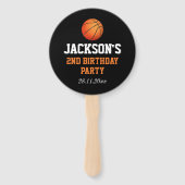 Geboren om bal basketbal thema kinderen verjaardag handwaaier (Voorkant)