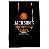 Geboren om bal basketbal thema kinderen verjaardag medium cadeauzakje (Achterkant)