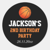 Geboren om bal basketbal thema kinderen verjaardag ronde sticker (Voorkant)