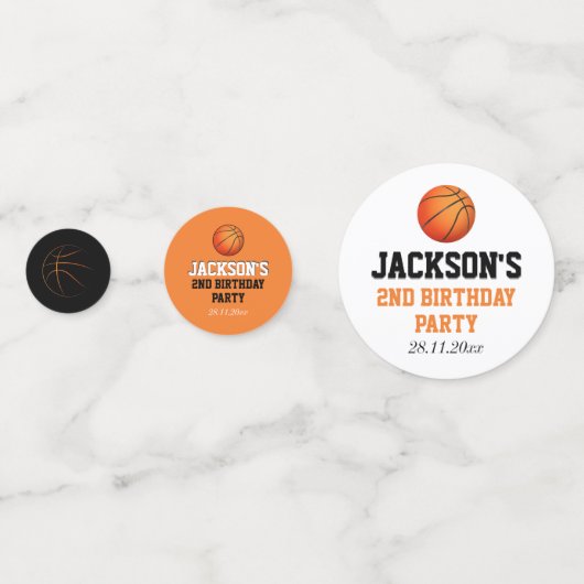 Geboren om bal basketbal thema verjaardag confetti (Voorkanten)