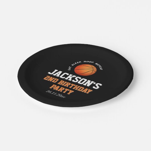 Geboren om bal basketbal thema verjaardag papieren bordje (Gekanteld)