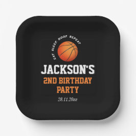 Geboren om bal basketbal thema verjaardag papieren bordje