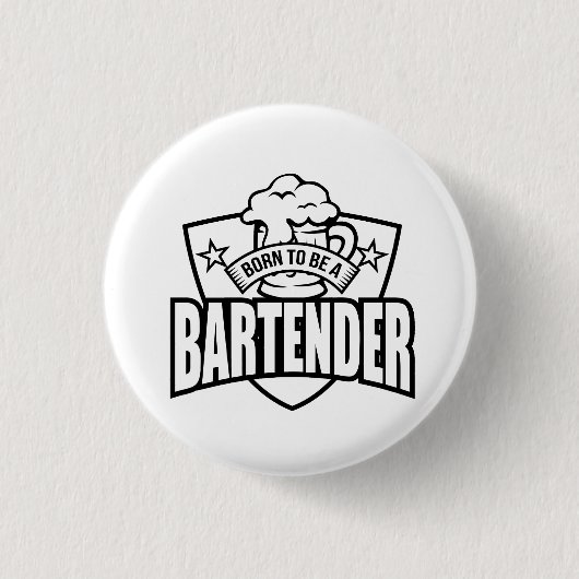 Geboren om barkeeper te zijn ronde button 3,2 cm (Voorkant)