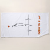 Geboren om basketbal te spelen strandlaken (Voorkant)