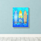 Geboren om Blauwe Honu te surf Canvas Afdruk (Insitu (Houten vloer))