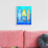 Geboren om Blauwe Honu te surf Canvas Afdruk (Insitu (Woonkamer))