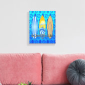 Geboren om Blauwe Tiki te surf Canvas Afdruk (Insitu (Woonkamer))