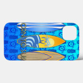 Geboren om Blauwe Tiki te surf Case-Mate iPhone Case (Achterkant (horizontaal))