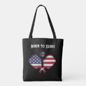 Geboren om de Amerikaanse vlag te dienen Picklebal Tote Bag (Achterkant)