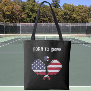 Geboren om de Amerikaanse vlag te dienen Picklebal Tote Bag