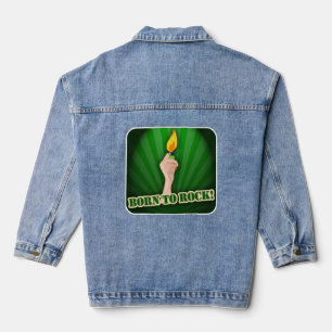 Geboren om de Cartoon van het Ontwerp van de Licht Denim Jacket