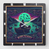 Geboren om de sereniteit van Hunter te jagen Vierkante Klok (Voorkant)