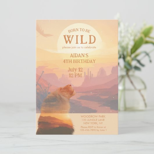 Geboren om de verjaardag van de Afrikaanse leeuw t Kaart (Staand voorkant)