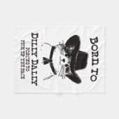 Geboren om Dilly Dally Funny Cowboy Cat Y2K Meme Fleece Deken (Voorkant (Horizontaal))