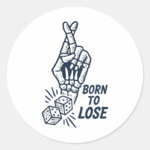 Geboren om Dobbelsteen Grappige Sticker te Verliez