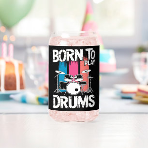 Geboren om drums te spelen blikvorm glas
