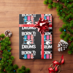 Geboren om drums te spelen cadeaupapier