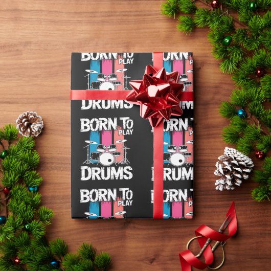 Geboren om drums te spelen cadeaupapier (Feestdagen Geschenken)