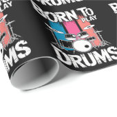 Geboren om drums te spelen cadeaupapier (Rol Hoek)
