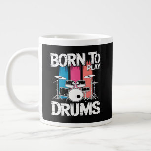 Geboren om drums te spelen grote koffiekop