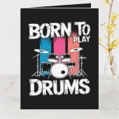 Geboren om drums te spelen kaart (Gele Bloem)