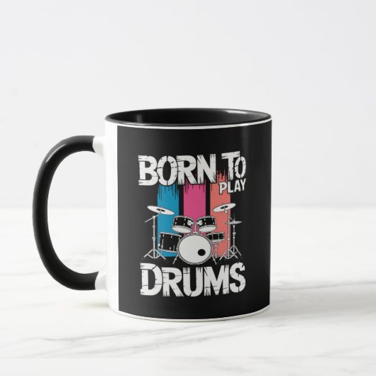 Geboren om drums te spelen mok (Links)